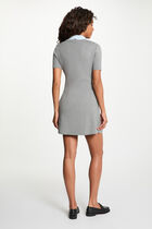 Knitted dress with folded collar light grey women