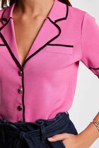Cardigan short sleeves pink women