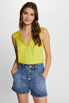 Wide-strap lace blouse medium yellow women