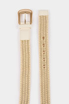 Belt with studs ivory women