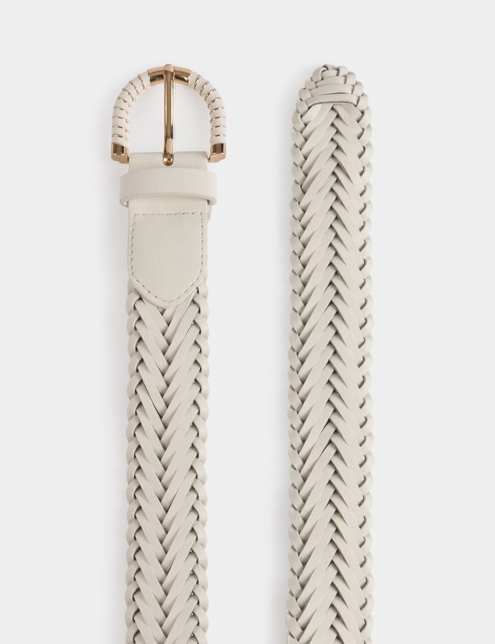 Braided belt ivory women
