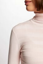 Pull col roulé ajusté rose femme