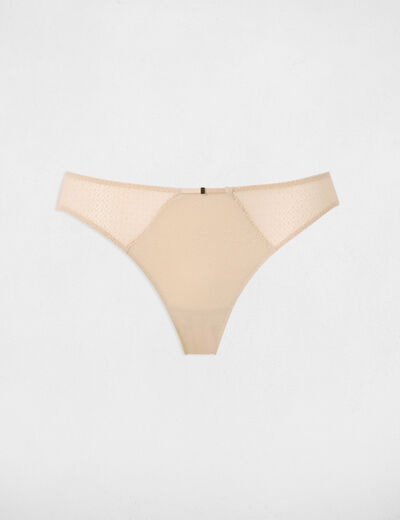 Low-rise lace knickers beige women
