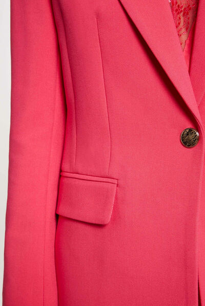 Waisted jacket with notched lapel collar  ladies'