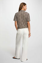 Tie-front shirt with notch collar multicolor women