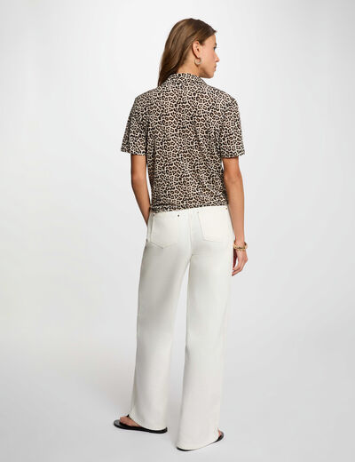 Tie-front shirt with notch collar multicolor women
