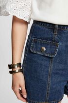 High-waisted denim shorts stone denim women