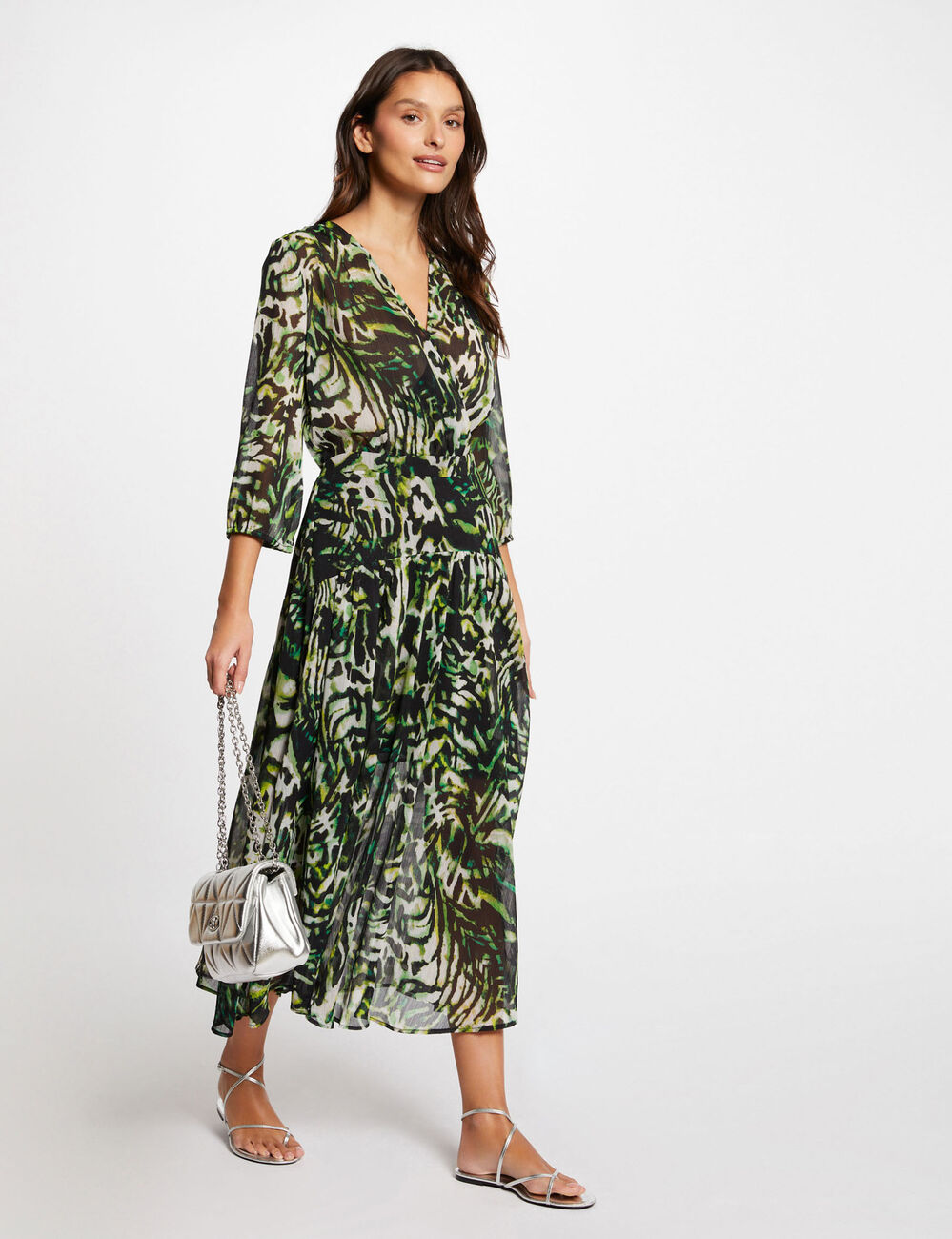 Printed loose maxi dress multicolored women