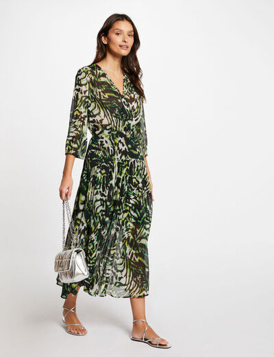 Printed loose maxi dress multicolored women