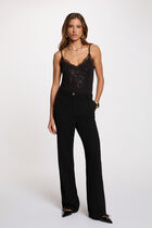 Lace top with v-neck black women