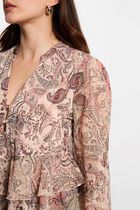 V-neck sheer t-shirt multicolor women