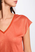 Short-sleeved t-shirt dark orange women