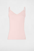 Vest top thin straps with lace strips ecru women