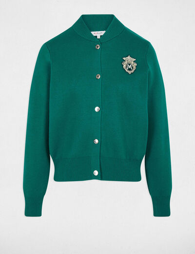 Teddy high neck sweater green women