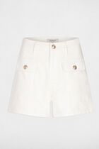 Fitted denim short ecru women