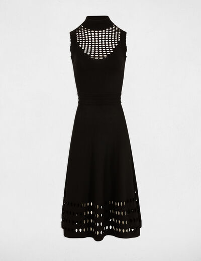 Fitted maxi knitted dress black women