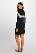 A-line mini knitted dress navy blue women