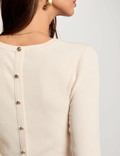 Jumper 3/4-length sleeves ivory women