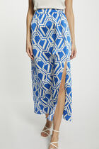 Printed A-line maxi skirt multicolored women