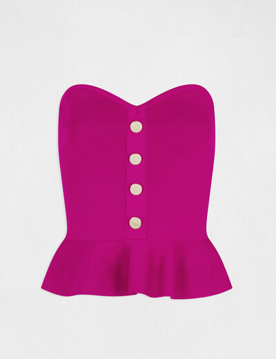 Jumper vest top bustier with buttons raspberry ladies'