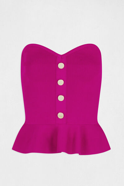 Jumper vest top bustier with buttons raspberry ladies'