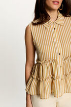 Sleeveless striped shirt multicolor women