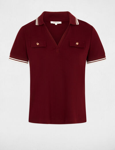 Fitted polo t-shirt bordeaux women