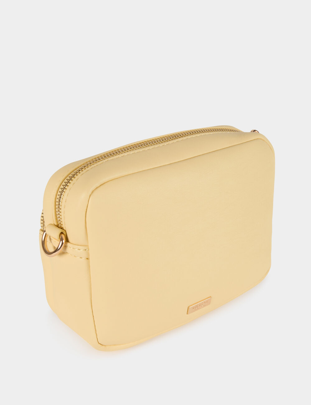 Crossbody faux leather bag pastel yellow women