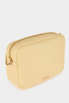 Crossbody faux leather bag pastel yellow women