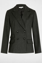 Blazer à rayures gris anthracite femme