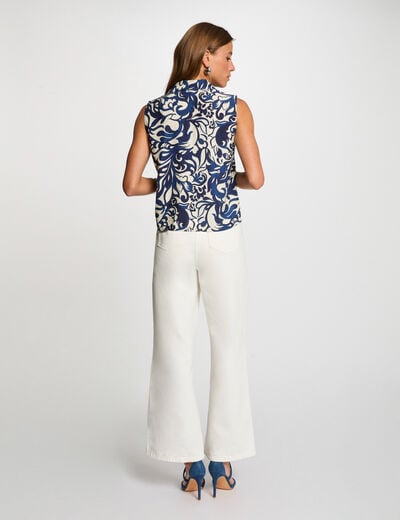 Printed sleeveless shirt multicolor women