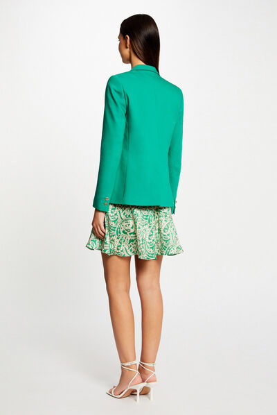 Straight buttoned blazer green ladies'