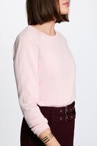 Textured knit sweater light pink women