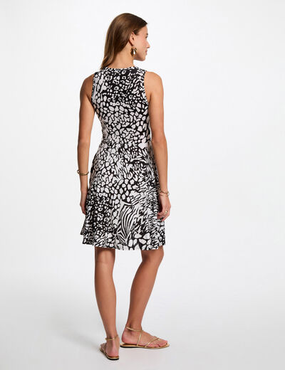 Printed waisted mini dress multicolor women