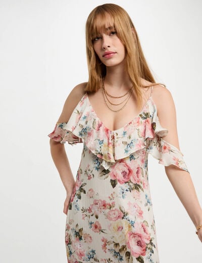 Printed maxi straight dress multicolor women