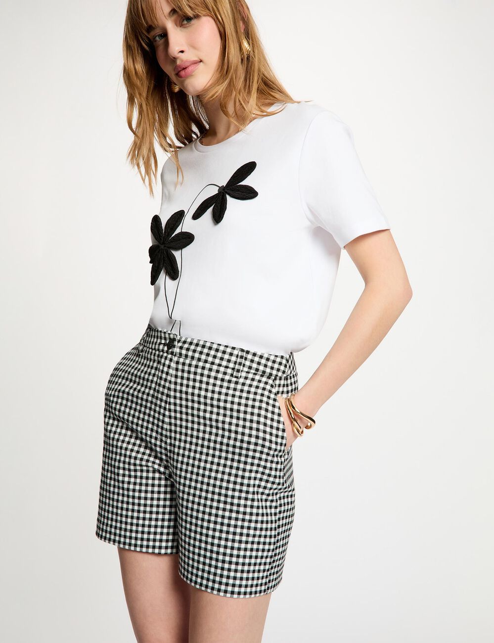 High-waisted shorts black women