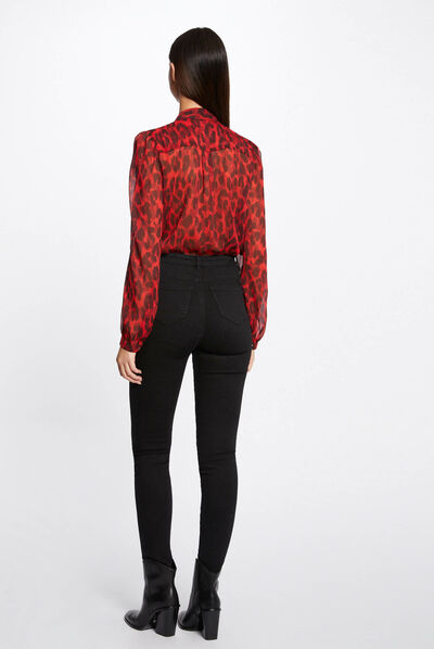 Long-sleeved shirt leopard print multico ladies'