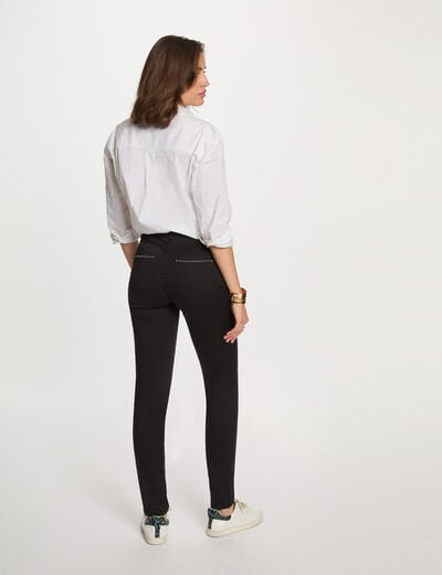 Slim trousers with wet effect black women