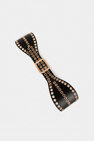 Belt with eyelets black ladies'