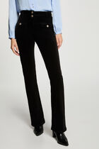 Velvet fitted trousers black women