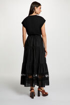 Long tiered skirt black women