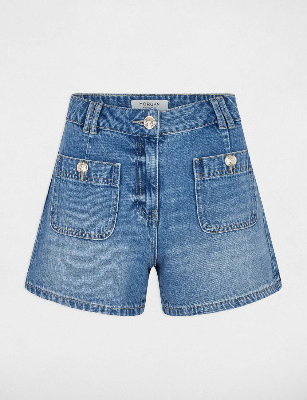 Slim denim shorts denim stone women