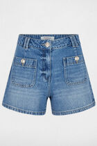 Slim denim shorts denim stone women