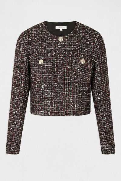 Straight jacket with round neck multico ladies'