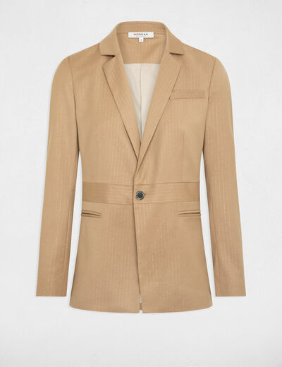 Jacket with stripes camel ladies'