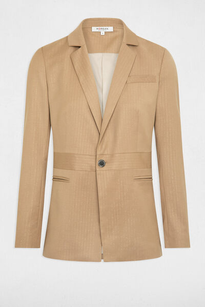 Jacket with stripes camel ladies'