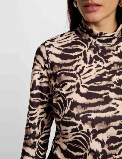 Fitted high neck t-shirt multicolor women