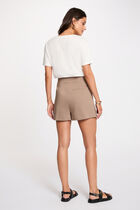 High-waisted skirt shorts taupe women