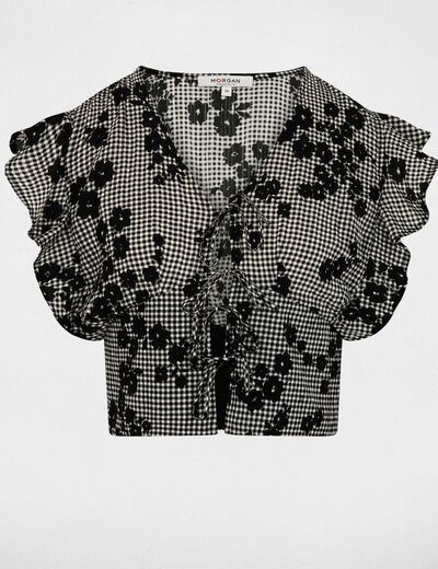 Printed V-neck shirt multicolor women