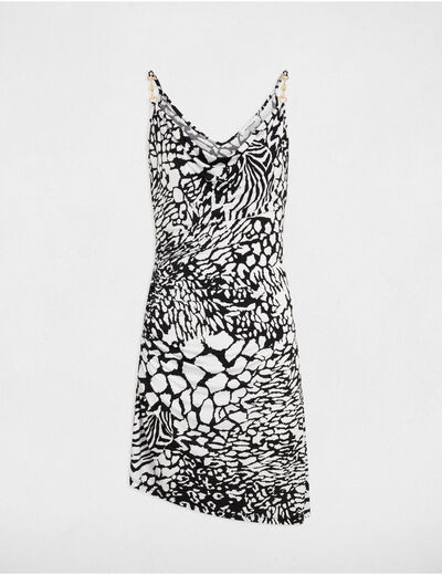 Printed fitted mini dress multicolor women